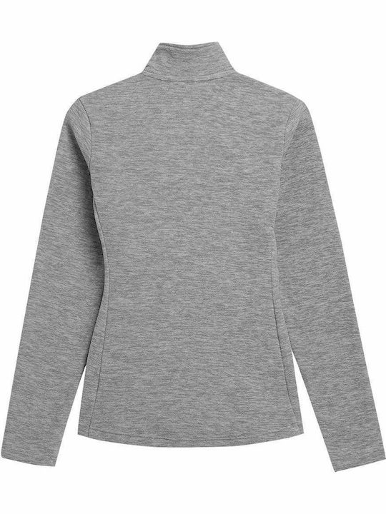 Fleece Γυναικεία Ζακέτα με Φερμουάρ Γκρι