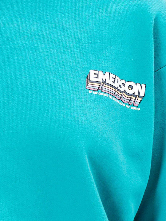 Cropped Women's Sweatshirt Turquoise