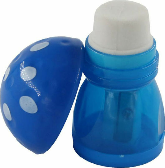 The Littlies Mushroom Plastic Sharpener Barrel with Eraser (Μiscellaneous Colours)