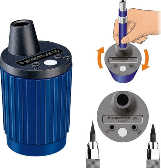 Staedtler Mars 502 Plastic Pencil Sharpener Blue Barrel