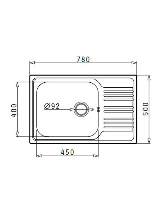 Maidtec Inset 1B 1D Ένθετος Νεροχύτης Inox Σατινέ Μ78xΠ50cm Ασημί