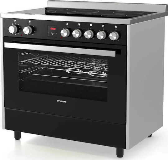 Hyundai Cooker 105lt with Ceramic Hobs W90cm. Inox