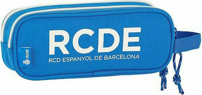 Fabric Pencil Case RCD Espanyol with 2 Compartments Light Blue