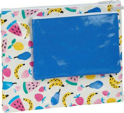 Safta Fabric Pencil Case with 2 Compartments Multicolour