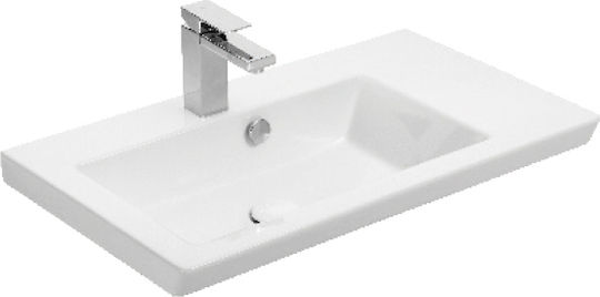 Drop Luxus 70 Countertop with Sink & Mirror L68xW40xH50cm White