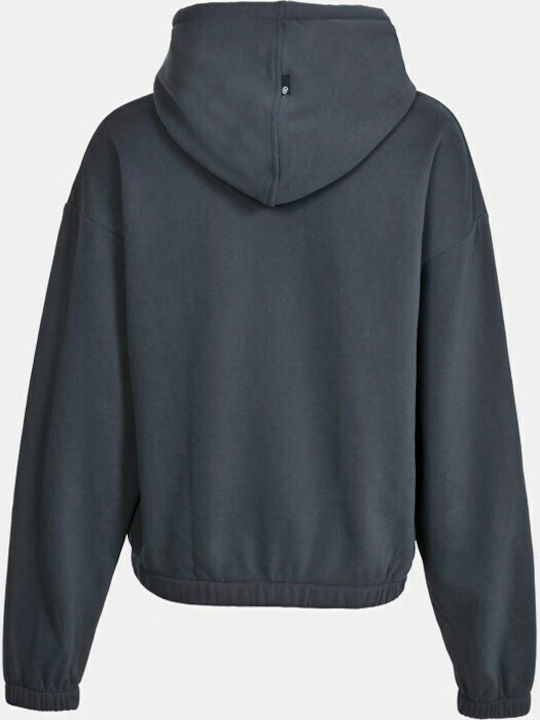 Cropped Women's Sweatshirt Hooded Gray