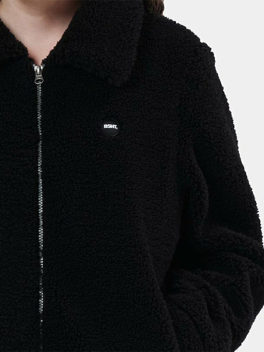 Women's Cardigan with Zipper in Black Color
