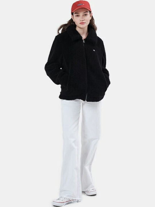 Women's Cardigan with Zipper in Black Color