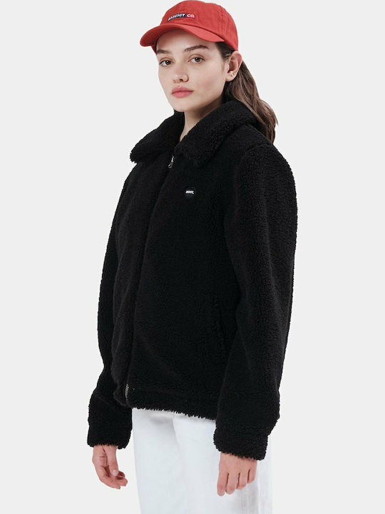 Women's Cardigan with Zipper in Black Color