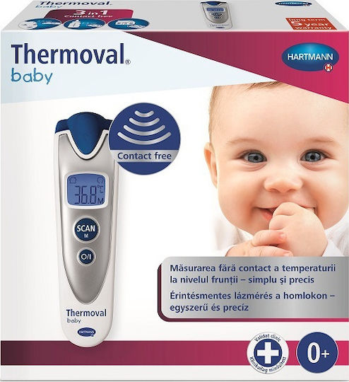 Hartmann Thermoval Baby Υπέρυθρο Θερμόμετρο Μετώπου Κατάλληλο για Μωρά Γκρι