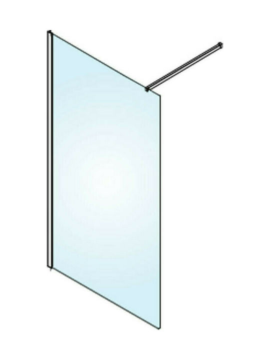 Devon Iwis Decor Walk-in IW100DC-400 Divider de verandă Duș 100x200cm Sticlă curată Negru mat