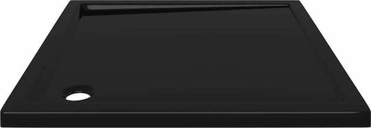vidaXL Τετράγωνη Ακρυλική Ντουζιέρα 80x80cm Μαύρη