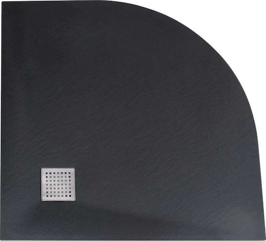 vidaXL Τετράγωνη Ακρυλική Ντουζιέρα 90x90cm Μαύρη