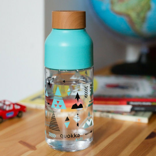Quokka Ice Kids Water Bottle from Plastic Tritan with Straw Turquoise 570ml