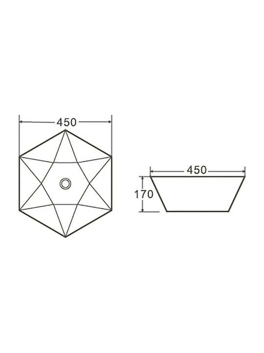 Karag Επικαθήμενος Νιπτήρας Πορσελάνης 45x45cm Λευκός