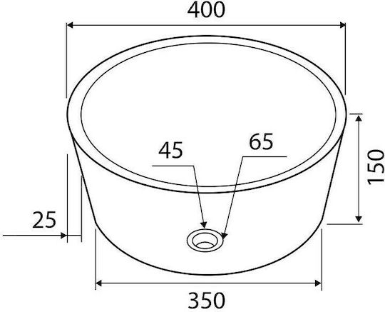 Karag Timur Επικαθήμενος Νιπτήρας Πέτρινος 40x40x15cm Κόκκινος