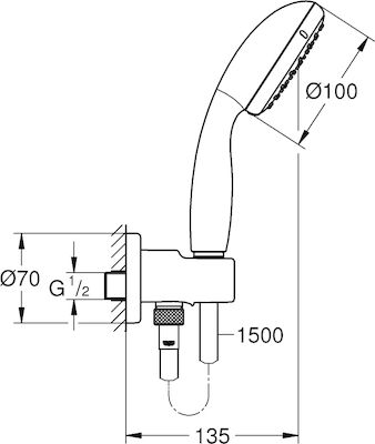 Grohe Tempesta Handheld Showerhead with Hose