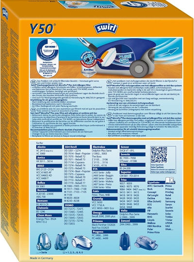 Swirl Y50 Vacuum Cleaner Bags 4pcs Compatible with Vacuum Cleaner Samsung / Dirt Devil