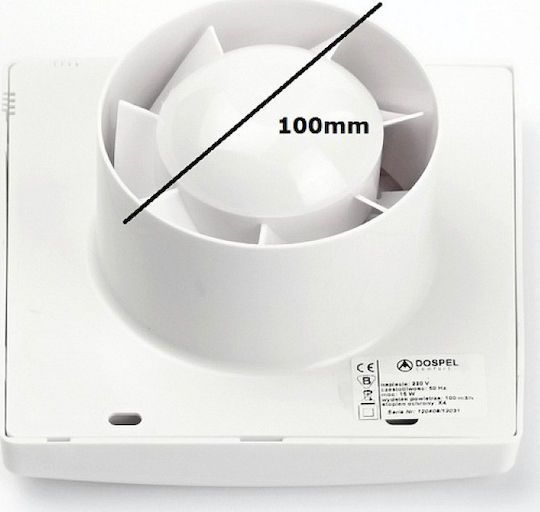 Dospel Rico 100 WCH Wall-mounted Ventilator Bathroom 100mm White
