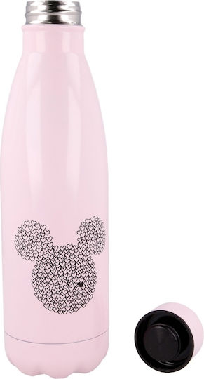 Mickey Mouse Clubhouse Mickey Mouse Παιδικό Παγούρι Mickey Ανοξείδωτο με Βιδωτό Καπάκι Non Spill Ροζ 780ml