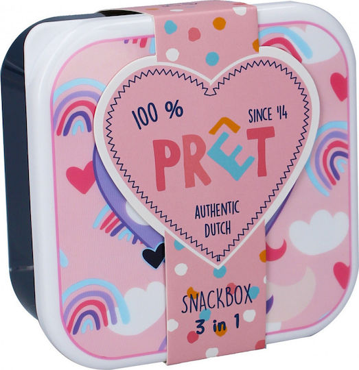 Unicorn Plastic Kids' Lunch Set Unicorns Multicolour