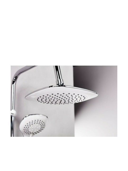 Tema Adjustable Shower Column with Bathtub Mixer 85-115cm Silver