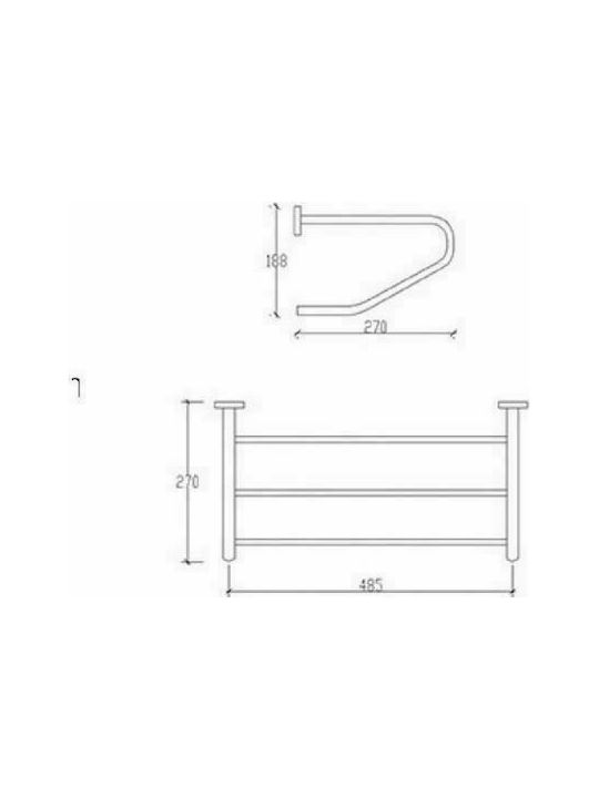 Tema Wall-Mounted Bathroom Shelf Unit with 4 Positions ​48.5x27cm Inox Silver