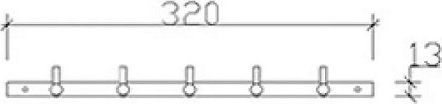 Tema Wall-Mounted Bathroom Hook with 5 Positions 32x13cm Silver Tema Wall-Mounted Bathroom Hook with 5 Positions 32x13cm Silver