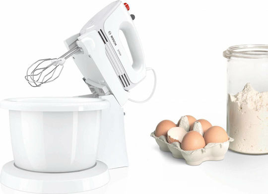 Bosch Μίξερ με Πλαστικό Κάδο 3lt Λευκό 375W