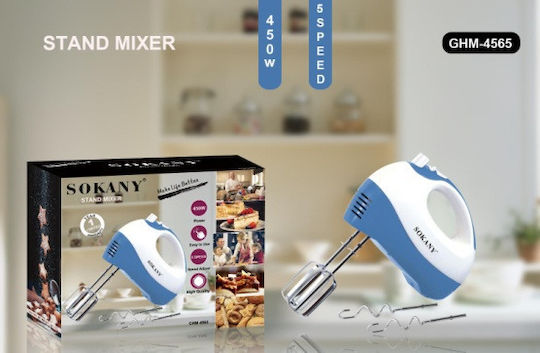 Sokany GHM-4565 Mixer Handmixer 450W Blau