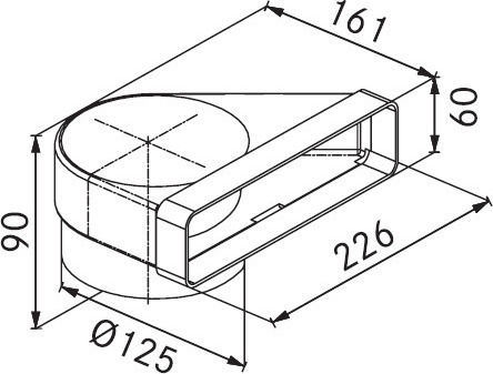 Franke Link/Corner Vent Hood Compatible with Franke 22.6cm