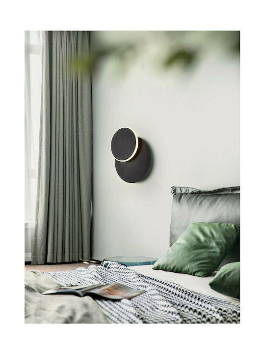 Leggenda Modern Leuchte Wand mit Integrierter LED und Warmweißes Licht Schwarz 25cm
