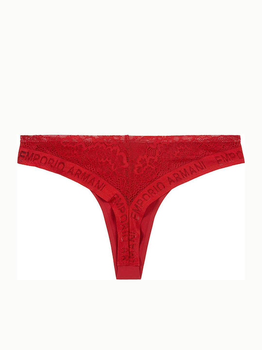 Emporio Armani Damen Brasilien Nahtlos mit Spitze Rot