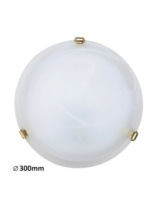 Rabalux Alabastro Classic Glass Ceiling Light with Socket E27 31.5pcs White