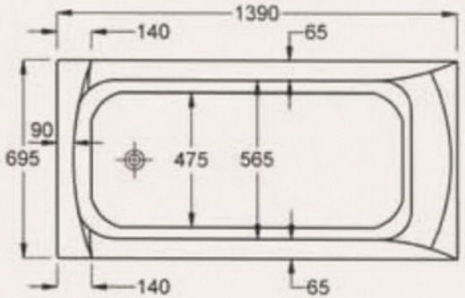 Sanitec Rosa Вана Акрил 140x70см