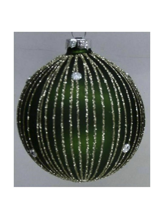 Iliadis Christmas Glass Ball Ornament Green 10x10cm 4pcs