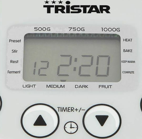 Tristar Brotbackautomat mit 550W Leistung und 1000gr Kapazität mit 19 Programmen