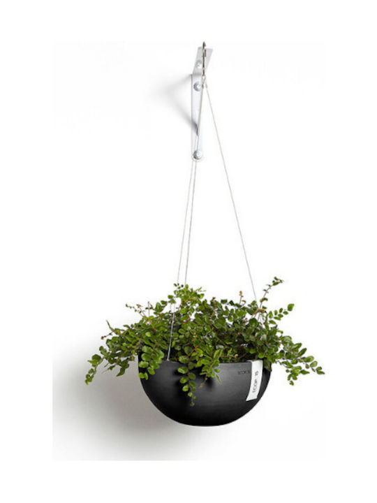 Ecopots Brussels Flower Pot Hanging 27x13cm in Gray Color EHBR.27.DG