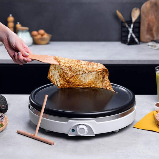 Cecotec Crepera Fun Crepestone XL Inox Κρεπιέρα 38cm Λευκή 1350W