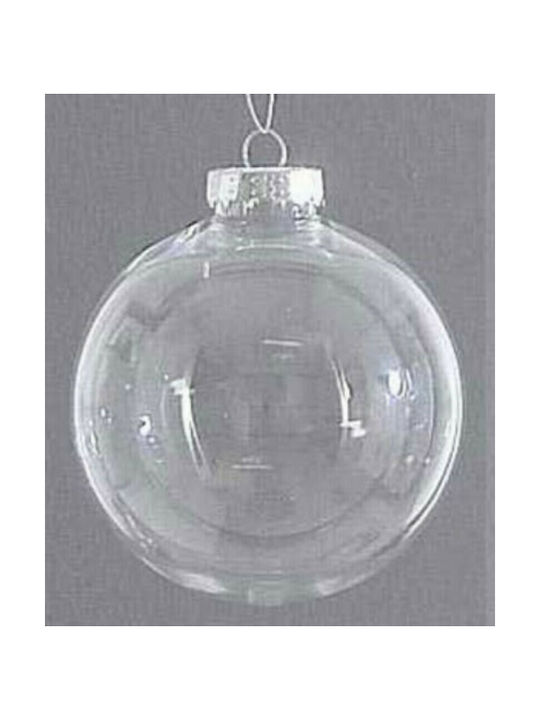 AG Trees Ornament de Crăciun Bilă Plastic Transparent cu Pulbere de Aur cu Paiete 10buc