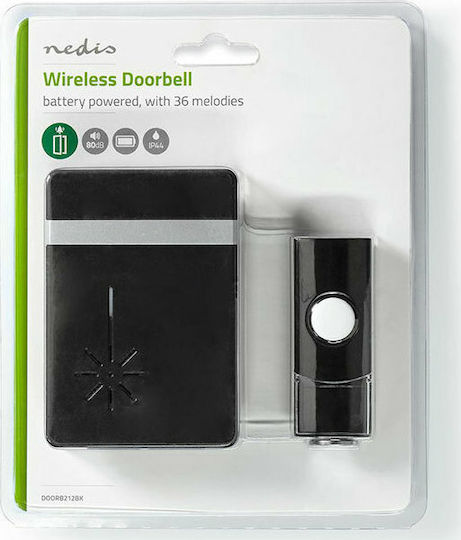 Nedis Wireless Door Bell Wi-Fi with LED Indicator and Adjustable Volume up to 80dB Black