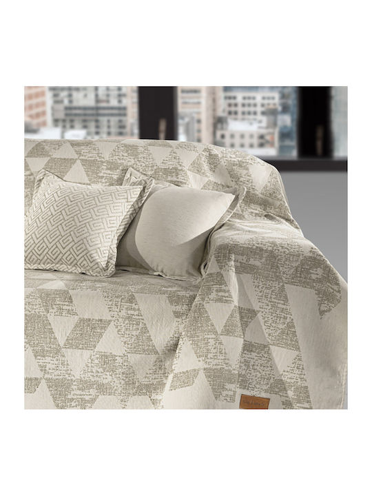 Guy Laroche Patch Ριχτάρι Διθέσιου Καναπέ Chenille 180x250εκ. Linen