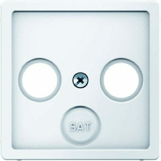 Hager TV+FM+SAT TV-Antenna Socket Front in White Color 12036089