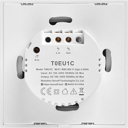 Sonoff TX T0 Recessed Touch Wall Switch Wi-Fi Lighting One-Way with Frame White