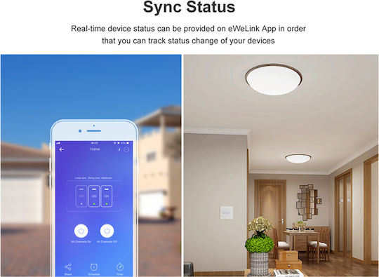 Sonoff TX T0 Recessed Touch Wall Switch Wi-Fi Lighting One-Way with Frame White