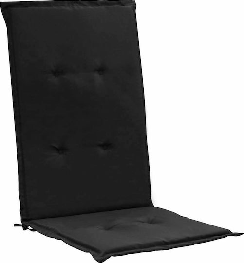 vidaXL Garden Chair Cushions with Backrest Black 4 Pieces 120x50cm