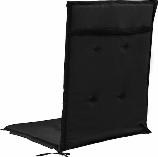vidaXL Garden Chair Cushions with Backrest Black 4 Pieces 120x50cm