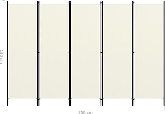 vidaXL Dekorativer Raumteiler Metall mit 5 Paneelen 250x180cm
