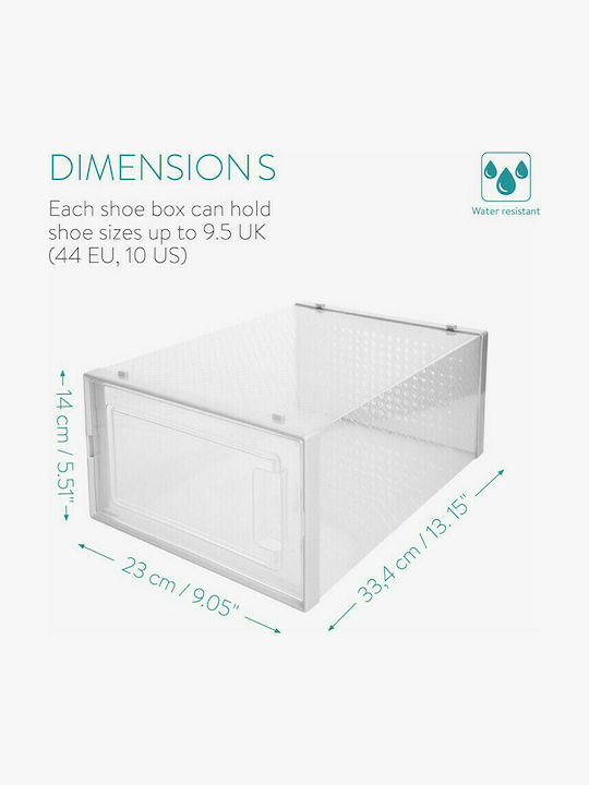 Navaris Plastic Cutie de Depozitare cu Capac Alb 33.4x23x14cm 6buc