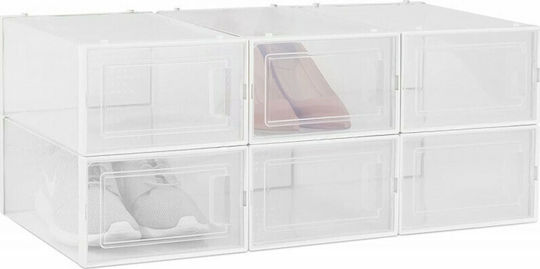 Navaris Plastic Storage Box with Lid White 33.4x23x14cm 6pcs